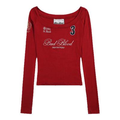 BADBLOOD美式复古大领口T恤