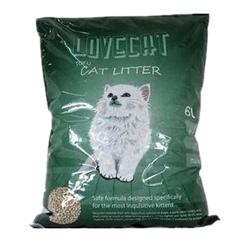 lovecat豆腐猫砂6L结团砂绿茶原味两款超吸水低尘除臭宠物用品