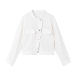 轻薄今年流行漂亮短外套2026年春季新款女装通勤舒适斜门襟上衣