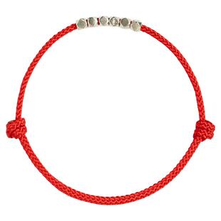 碎银几两纯银转运珠红绳手链女本命年编织手绳男礼物夏季脚绳脚链