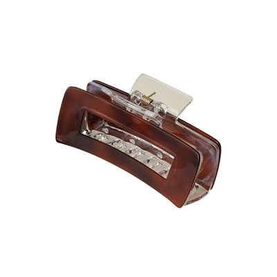 高档亚克力抓夹琥珀色透明镂空