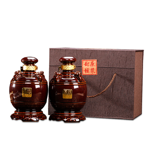 1斤陶瓷酒瓶空酒坛通用礼盒仿木盒白酒包装酒盒全套高档定制酒箱