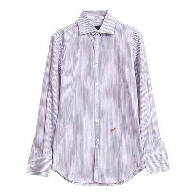 D Squared男细条纹衬衫棉质经典商务休闲长袖衬衣银泰百货 301596