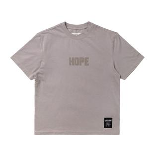 NPNG26新重磅水洗印花短袖T恤男女字母宽松落肩袖浅灰色简约上衣