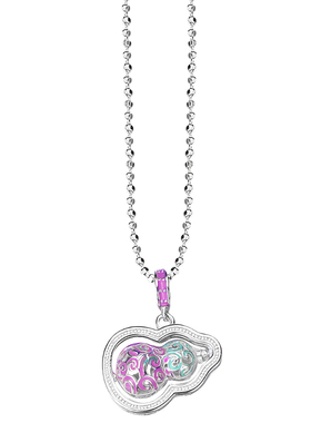 吴越老银铺S925银葫韵项链蓝