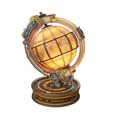 寄放时光星轨地球仪手工拼装积木木质立体拼图生日节日礼物