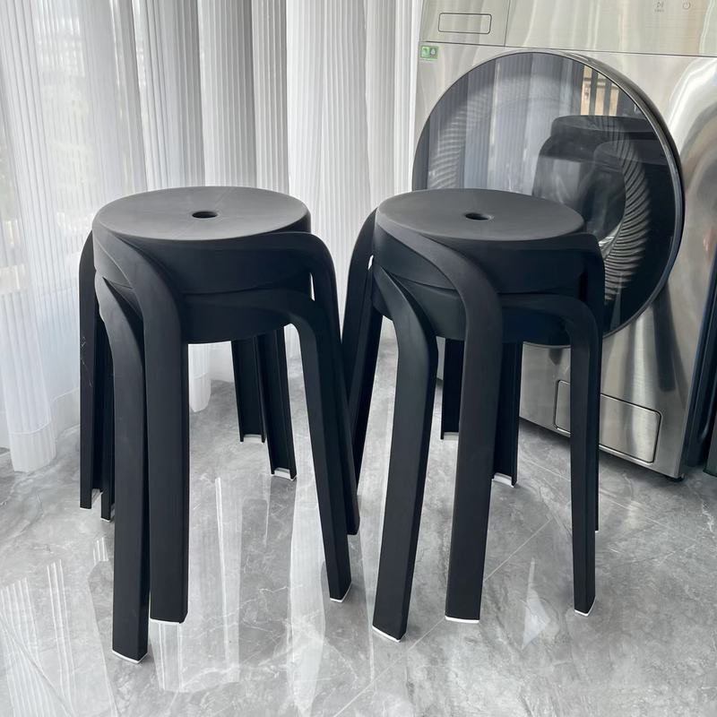 塑料凳子可叠放家用圆凳创意凳时尚红餐风车加厚网北欧简约凳椅子