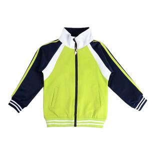 春秋季中小学生校服外套男童女童运动班服上衣红白蓝色荧光绿外套