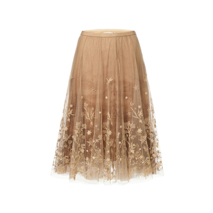 【马上有戏】VGRASS26早春新款定位绣花优雅气质层次网纱裙半身裙