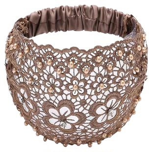 夏季遮白发发带女款高级感头饰韩版蕾丝镂空发箍网红洗脸头套头巾