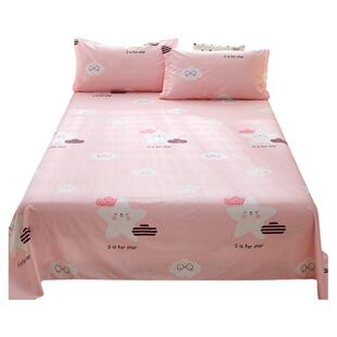 卡通清新纯棉床单单件100全棉单人被单学生宿舍儿童1.5米1.8m床