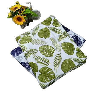 外贸纯棉正面割绒反面线圈经典白色树叶毛巾被盖毯家用卧室毛巾毯