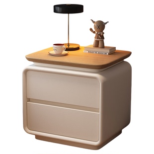 床头柜家用卧室小型床边柜实木收纳储物柜一体2026新款轻奢高级感