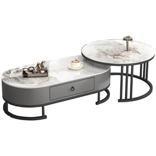 电视柜岩板茶几现代简约家用小户型储物落地柜轻奢电视机柜组合