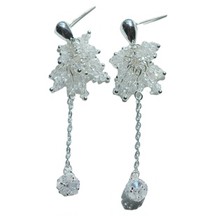 《半城风絮》爆闪水晶流苏！轻奢小众清冷感长款仙气耳环耳饰耳夹