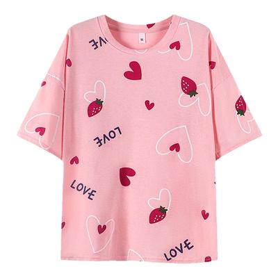单件睡衣上衣T恤女夏款宽松