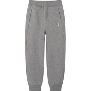 暇步士童装男童加绒运动裤25冬新品大童休闲裤保暖儿童一体绒长裤