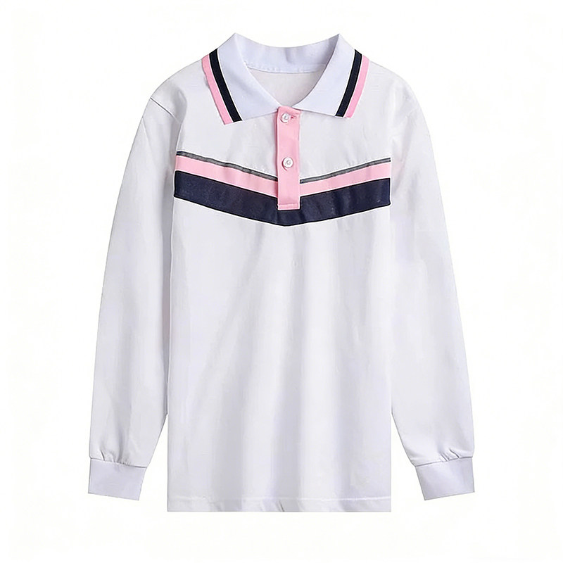 福建省厦门市同安区小学生POLO衫女款长袖秋季校服女童拼色校服