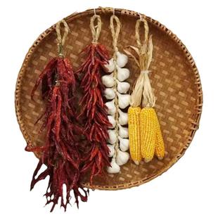 五谷丰登杂粮挂饰玉米真农作物麦穗大蒜干辣椒串挂件墙面装饰道具