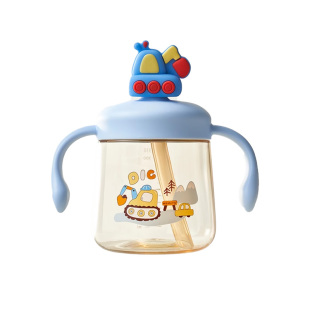 科巢儿童牛奶刻度杯喝酸奶粉燕麦杯吸管豆浆杯便携外带微波炉加热