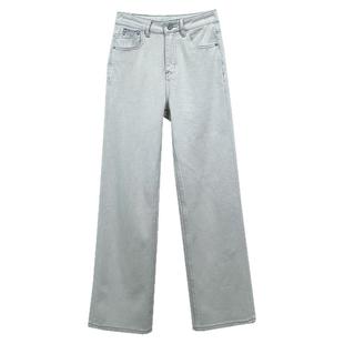 巨显瘦的白牛!四面弹高腰直筒牛仔裤女秋冬裤子窄版阔腿裤长裤