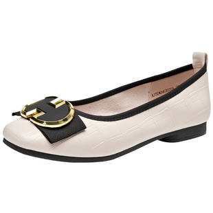 大东低跟方跟软底单鞋气质一脚蹬女鞋2026新款春季浅口鞋豆豆鞋女