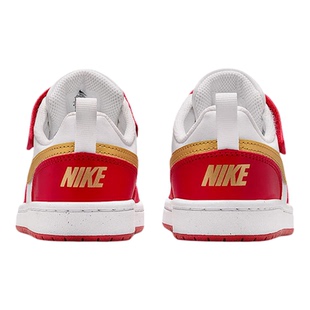 耐克男女童鞋2026新年款COURT红白配色魔术贴休闲板鞋 DV5457-137