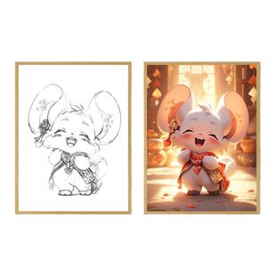 十二生肖星座灯光画属相龙年房间装饰发光摆件床头小夜灯新年礼物