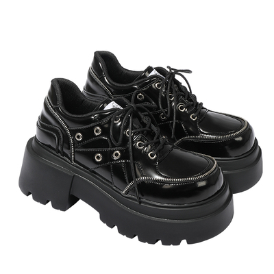 EMYLD厚底鞋德比鞋小皮鞋