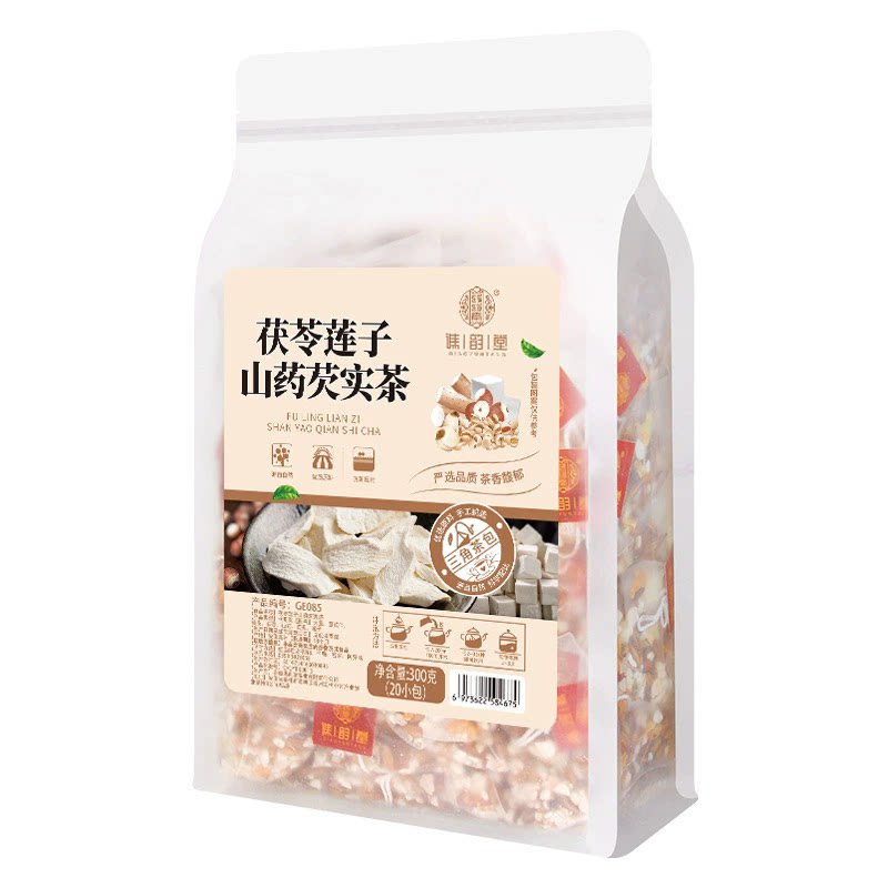 谯韵堂莲子芡实山药茯苓四物四神汤茶包免煮泡茶大麦薏米茶泡水喝