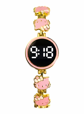 新款创意KT猫卡通钢带手链表时尚