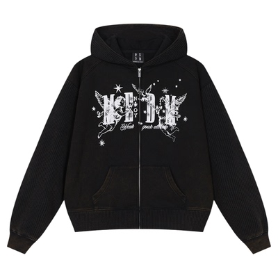 MEDM天使水洗做旧连帽卫衣