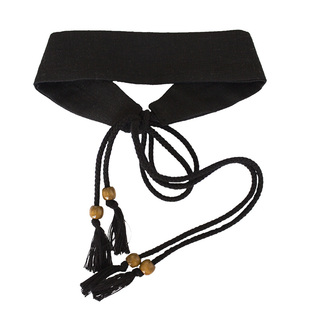 古怪鱼黑色亚麻男女束发带尼泊尔民族风复古做旧酷帅低调头巾头饰
