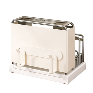 刀架置物架新款厨房菜刀菜板砧板筷子筒锅盖一体多功能刀具收纳架