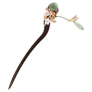 凤仪（饰品）黑檀木发簪女古风簪子头饰配旗袍汉服流苏步摇发钗女