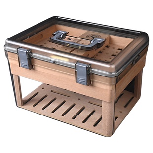 雪茄保湿盒乐扣盒雪茄醇化盒雪松木雪茄养护盒收纳盒大容量加湿器