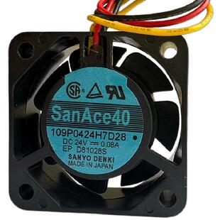 全新三洋SanAce40 109P0424H7D28 24V 0.08A 4015变频器散热风扇