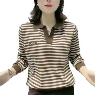 2025春秋季洋气中年妈妈装新款大码女装长袖上衣宽松减龄打底衫女