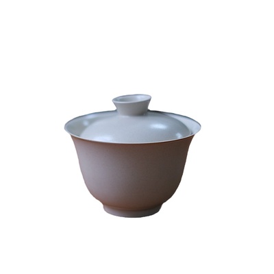 手工制作草木灰盖碗壶承功夫茶具