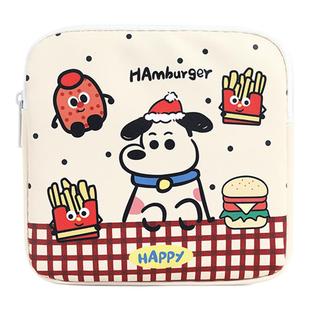卡通卫生巾收纳包学生便携可爱月事包大容量薯条小狗姨妈巾收纳袋