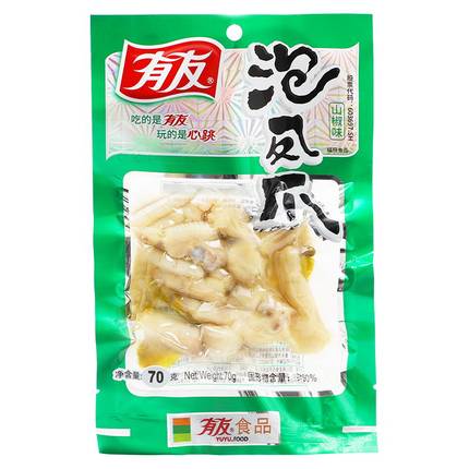 【拍6份】有友泡椒凤爪筋骨棒猪皮晶鲜笋竹笋独立包装零食旗舰店R