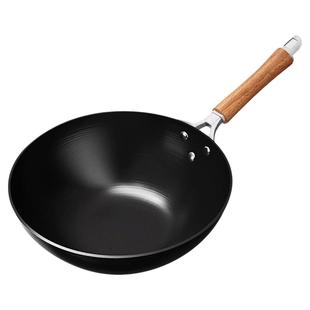 章丘老式熟铁锅家用炒菜锅电磁炉燃气灶专用无涂层不粘锅平底炒锅