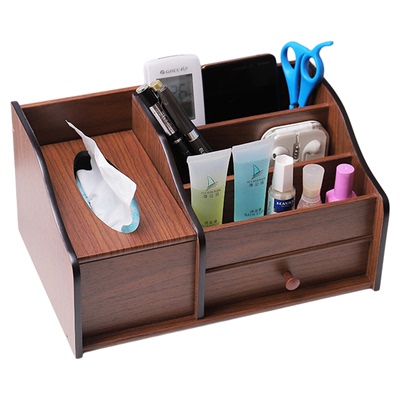 办公室桌面木质多功能笔筒收纳盒