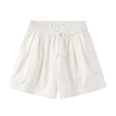 CUBIC腰头拼接抽绳休闲短裤