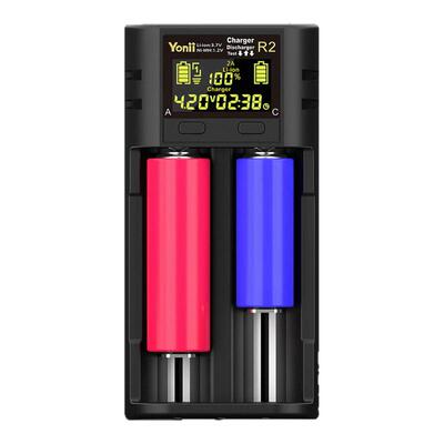 YONII R2智能18650锂电池充电器26650容量检测仪5号7号镍氢21700