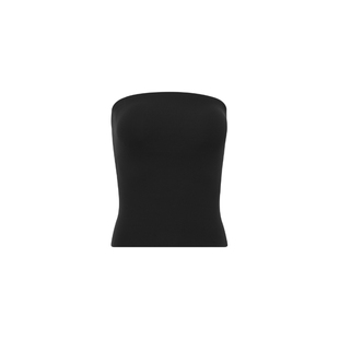 oneup裸感超弹系列   可拆卸胸垫弹力黑色抹胸背心女夏季外穿上衣