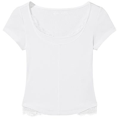 MissSixty蕾丝拼接短款T恤