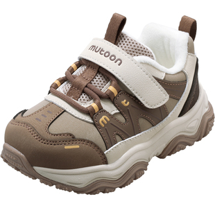 牧童儿童运动鞋2025冬季新款男童减震户外登山鞋加绒保暖女童棉鞋