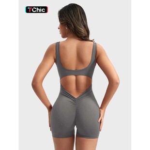 P 38630 Strappy Back Yoga Jumpsuit 瑜伽连身裤 跨境欧美
