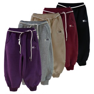 啦芙莱2024冬季新款男女儿童装加厚卫裤潮宝束脚阔腿运动裤子6028